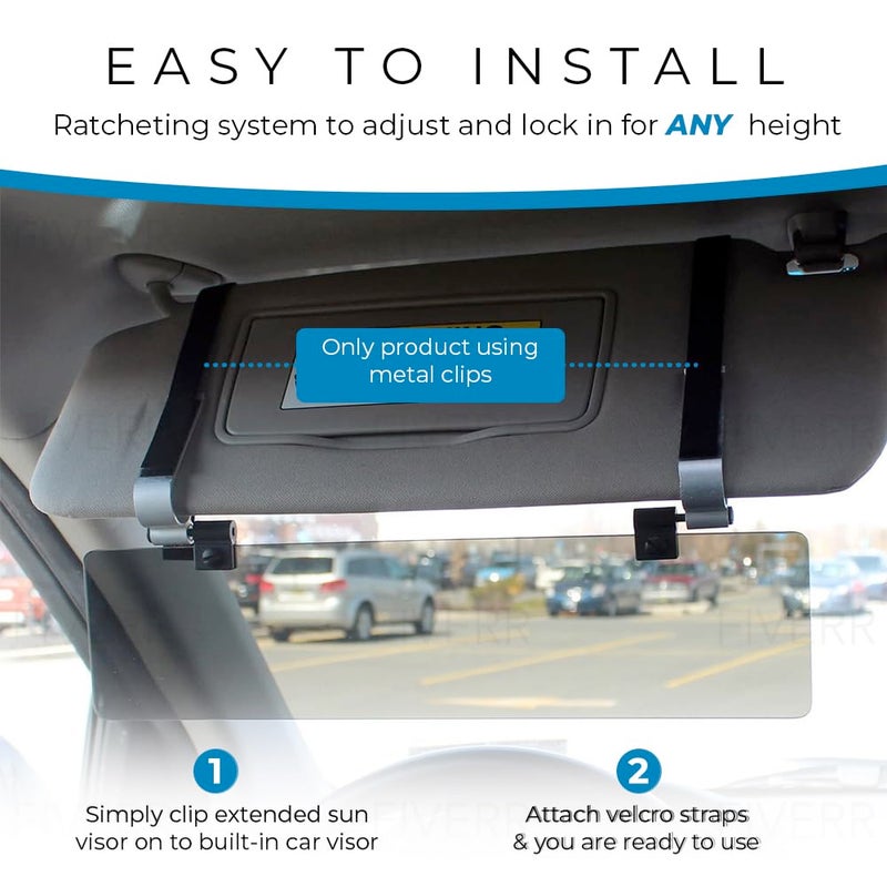 GLARE GUARD G Glare Guard Polarized Car Sun Visor Extender  Anti-Glare Sun Visor Extension for Car Protects Glare/UV Rays  Car Visor Extender Sun Blocker Universal 14 x 3.25 Blocker for Cars  Trucks & SUVs USA Made - Image 3